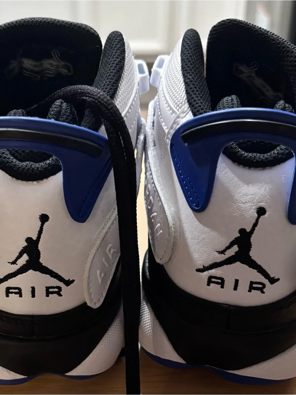 Jordan 6 Rings Black, White & Blue High-Top Basketball Sneakers